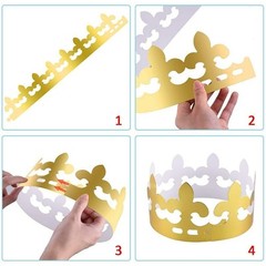 Party Hats For Coronation Celebration Gold Paper Crowns Easy To Install