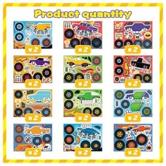 24 Sheets Stickers for Kids, Colorful, Premium Quality, Make Monster Truck