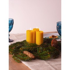 Candwax Pure Pillar 1.8X4 Inch Set Of 3-34.5 Hours Burning Handmade –