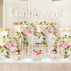 4 Pieces Tall Acrylic Vase Wedding Centerpieces Clear Flower Stand Column Geomet
