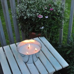 Tiki Citronella Candle Wick Metal Bucket Lid Outdoor Candle For Patio Deck