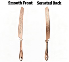 Elegant SUS304 Wedding Cake Knife Server Set for Party, Rose Gold