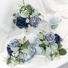 Artificial Bridesmaid Bouquets – Set of 4 Silk Rose Flowers Bouquet Wedding Rust