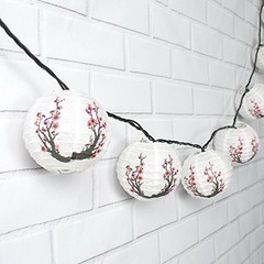 Quasimoon 4″ Cherry Blossom Round Paper Lanterns, Even Ribbing, Hanging (10 P…