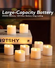 Homemory 12Pack Timer Flameless LED 12 Pack, White Base (Warm Light)