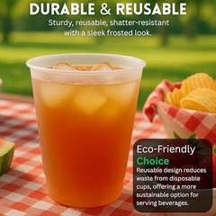 Concession Essentials – 12oz Frost Flex Plastic Cups – Shatterproof 12oz-50ct