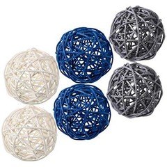 Yaomiao 6 Pieces Wicker Rattan Balls – Decorative Orbs Vase Fillers