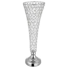 VEVOR 4 PCS Crystal Wedding Flower Vase 20in Tall Table Centerpieces Silver