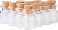 MaxMau 24pcs Mini Glass Bottles with Cork Stoppers 5ml DIY Art Crafts Clear