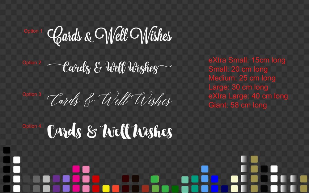 «Cards & Well Wishes» Wedding Wishing Well Sign Decal Sticker – Decal only