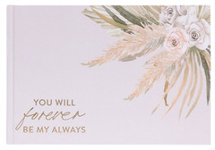 WEDDING GUEST BOOK wishes signatures traditional gold floral gift bride FREE PEN