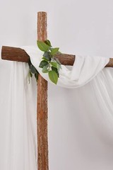 2 Panels Ivory Wedding Arch Drapery 6 Yards Long and 30» Wide Sheer Chiffon …