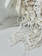 Vtg Wedding Ring Bearer Pillow Victorian Bride Brocade Ivory Satin Lace Ribbons