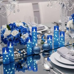 Independence Day Flameless Candle with Remote Timer – 5 Flickering 5pcs-Blue