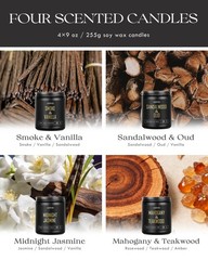 Aoovoo Scented Candles For Men – 4 Pack Candles For Home Scented 36Oz Soy Wax