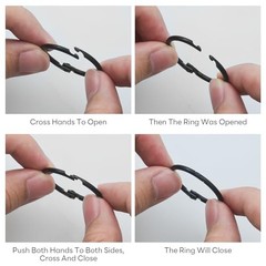 50 Pack Inch Binder Rings, Black Loose Leaf Binder Ring 1-1/2 Inch 1-1/2 Inch