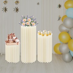 3pcs Cardboard Centerpiece Display for Wedding Party Garden Cylinder Flowers Sta