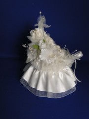 New Elegant Petite Lighted White floral Wedding Cake top #406A