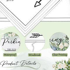 11 Pcs Wedding Direction Signs with Stakes, Wedding Welcome Signs Arrow Shaped W
