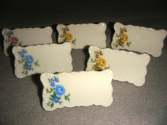 2 BOXED SETS FLORAL BONE CHINA PLACE CARDS SET OF 12 BIRKS PRICE TAG NEW IN BOX