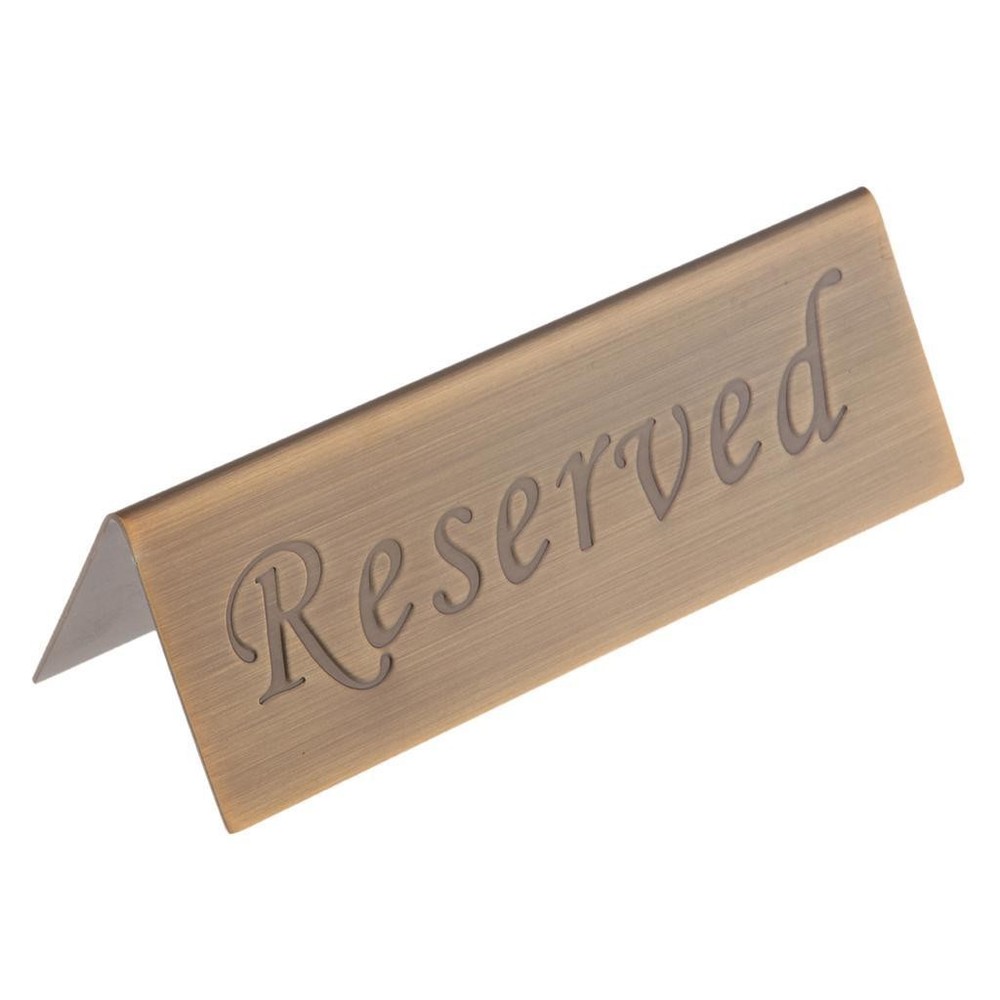 Stainless Steel Restaurant Reserved Table Desk Sign Card Booked Stand Rack 1PCS