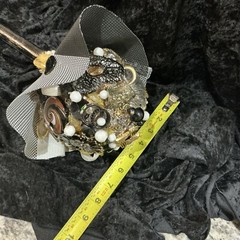 Vintage Jewelry Wedding Bouquet,black, White, Gold