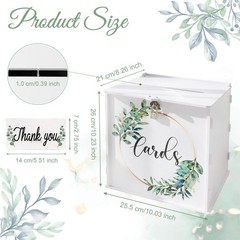 White Wedding Card with Lock & Slot, PVC Gift Card for Wedding Reception, Euc…