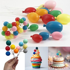 Multi Color Balloon Bouquet Cluster / Single Birthday Balloon Pick Cake Topper