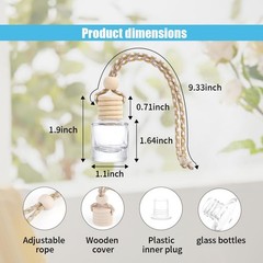 GLSOWEE 5PCS Car Rear View Mirror Charm, 8ml 1 Count (Pack of 1), Clear