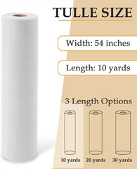 Tulle Fabric Roll, 54″ X 10 Yards (30FT) Tulle for Wedding Christmas Decorations