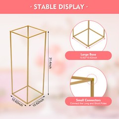 10x 31.5 in Tall Gold Metal Flower Stand for Wedding Table Centerpieces Decor