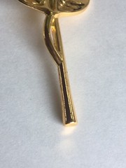 Gold Stem Red Rose in a box Wedding Favor Gold Tone Red Crystal 3.5” Length