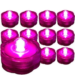 LED SUBMERSIBLE TEA LIGHT Waterproof Floral Decor Wedding centerpiece 10 PINK
