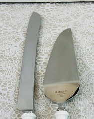 Lenox “Bellina” Wedding Cake Knife And Server Set Stainless Steel Blade w/Boxes