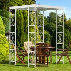2x2M Garden Gazebo Arch Metal Pergola Trellis Wedding Party Shelter Tent Canopy