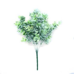 3 Bushes Frosted Green 14-Inch tall Branches Artificial Eucalyptus Greenery Sale