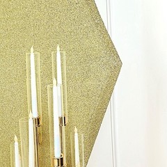 CHAMPAGNE 8 ft Metallic Spandex Hexagon STAND COVER Wedding Party Decorations