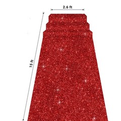 Glitter Carpet Runner 2.6FT x 15FT (200 GSM Thick) + Adhesive Tape – Durable …
