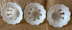 Vtg White Plastic Baskets & Bells, lot of 9, wedding, Christmas, crafting