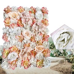 5PCS Artificial Silk Flower Wall Panel Floral Backdrop Party Wedding Decoration