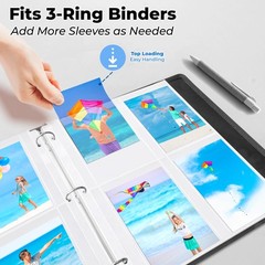 Dunwell 3.5×5 Photo Sleeves for 3-Ring Binder (3.5×5 Size Only), 25 Pack Album R