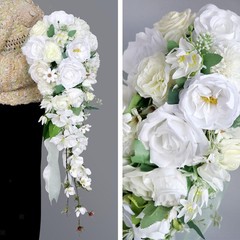 Wedding Bouquet for Bride Bridesmaid Cascading Bouquet Water Drop Elegant