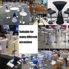 60/70/80cm Cocktail Table Cover Spandex Cloth for Wedding Party Meeting Decor