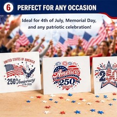 500 Pcs 4th of July Stickers Roll 1.5 Inch Patriotic Self Adhesive Labels 1776