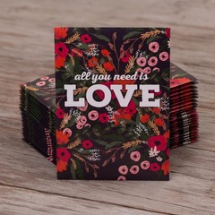 All You Need is Love Bouquet 25 Wildflower Packets for Planting, Brown
