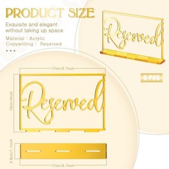 6 Pieces Acrylic Reserved Table Sign Wedding Signs for Tables Acrylic Standin…