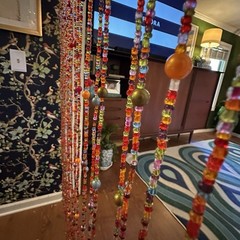Bohemian Hippy Beaded Curtain Doorways,glass Beads Red 35”wide