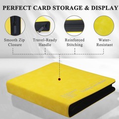 Trading Card Binder, 3-Ring 9-Pocket Zipper Binder for Baseball Cards, Sports…
