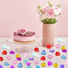 Fangoo 110 Pieces Assorted Color Heart Gems 8OZ Multicolor