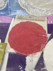 Huge Lot Lace Paper Doilies Lg Med Small Red white Oval Round Square Party Craft